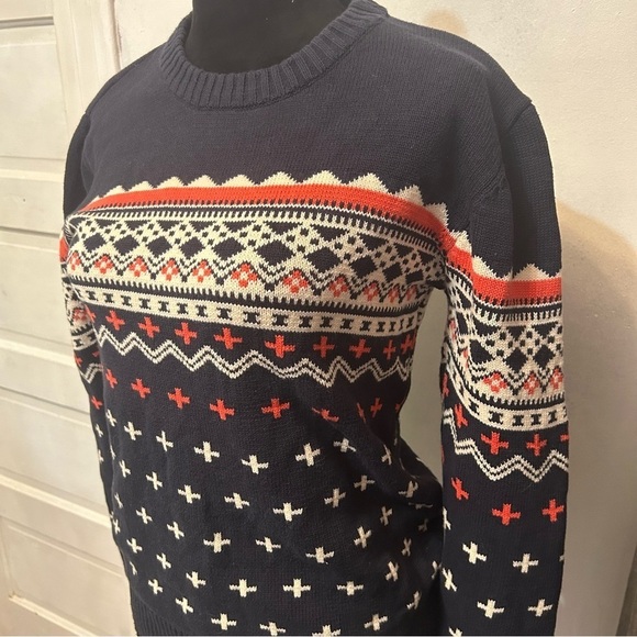 Wacko Maria Women’s Wool Pullover Sweater Intarsia Medium Fall Blue Medium - Picture 2 of 6